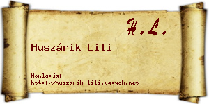 Huszárik Lili névjegykártya